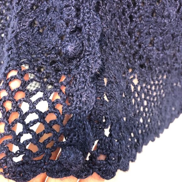 Vintage Teddi Crochet Open Knit Cardigan Short Sleeve Cottagecore Boho - Picture 8 of 10